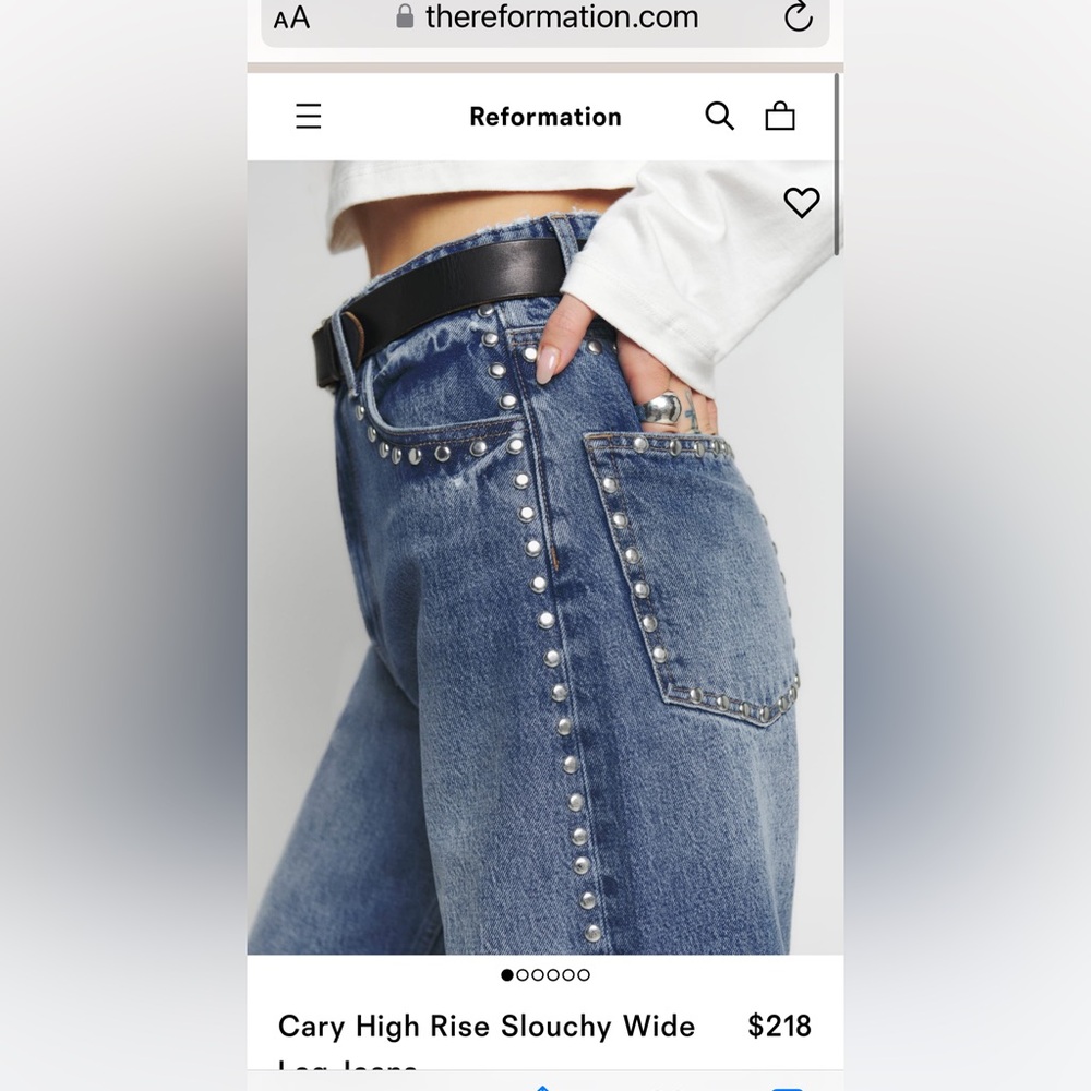 Reformation Cary studded jeans